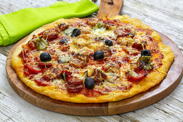 pizza on the table