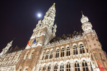 Grand Place by night in Brussels, Belgium