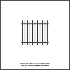 Vector  fence icon on white isolated background