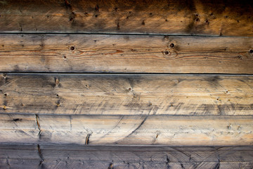 Naklejka premium Old Wooden wall. Texture with horizontal planks 