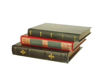 Attributes of art. Books isolated on white background