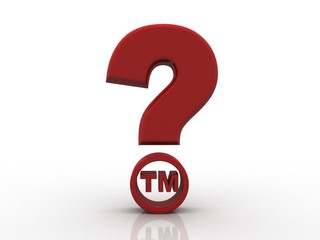 3d rendering question mark with TM