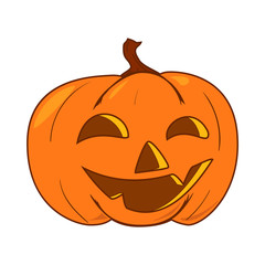 Halloween Pumpkin Funny and Cute. Vector Illustration.