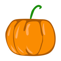 Halloween Pumpkin Funny and Cute. Vector Illustration.
