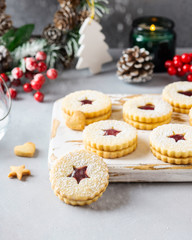 Christmas Linzer cookies