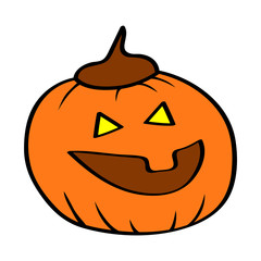 Halloween Pumpkin Funny and Cute. Vector Illustration.