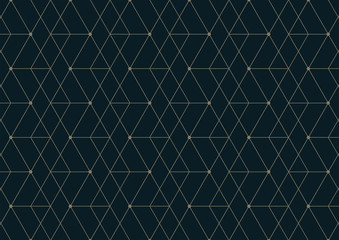 Fototapeta na wymiar Abstract geometric pattern with lines on dark blue background