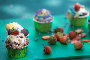 cupcake decorated by child