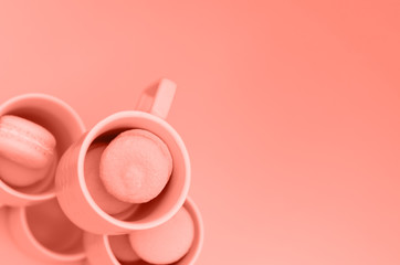 Photo in the color of the year 2019 coral color.