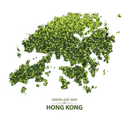 Green leaf map of Hong Kong