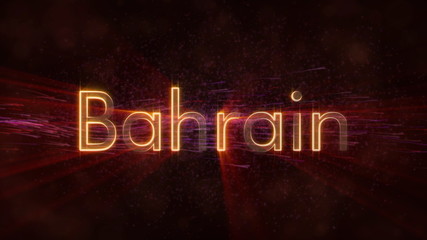 Bahrain - Shiny country name text
