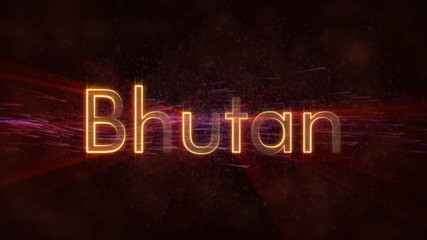 Bhutan - Shiny country name text