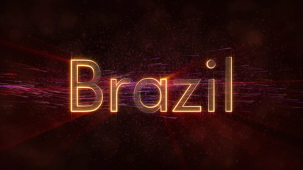 Brazil - Shiny country name text