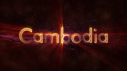 Cambodia - Shiny country name text