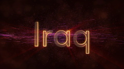 Iraq - Shiny country name text