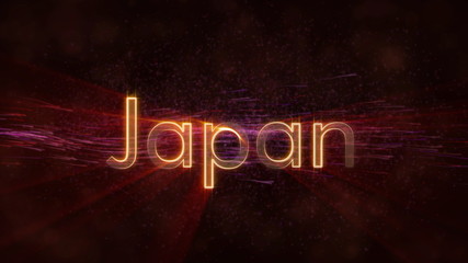 Japan - Shiny country name text