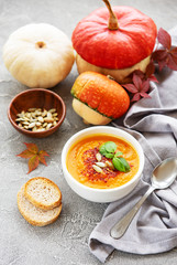 Bowl of pumpkin soup