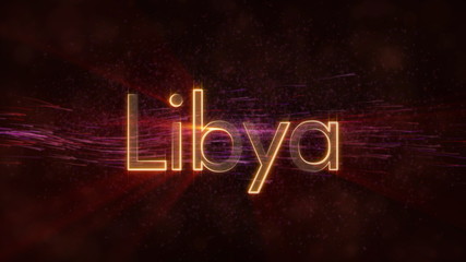 Libya - Shiny country name text