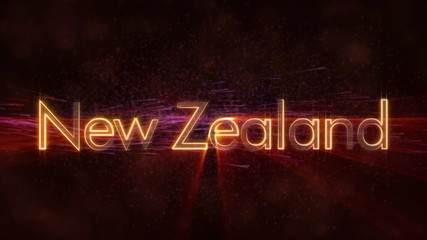 New Zealand - Shiny country name text