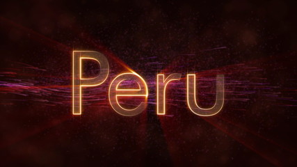 Peru - Shiny country name text