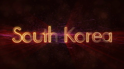 South Korea - Shiny country name text