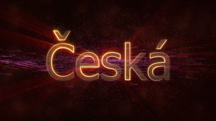 Czechia in local language Ceska - Shiny country name text