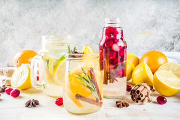 Fall and winter refreshing infused water