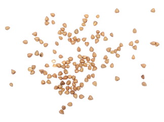 Buckwheat isolated on white background, top view