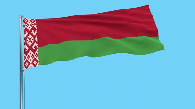 Large cloth Isolate flag of Belarus, 4k prores footage, alpha transparency.