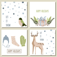 Collection of 4 Christmas card templates
