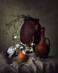 Still life with bouquet of spring flowers © Iryna