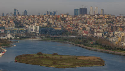 Fototapeta na wymiar Istanbul, Turkey - the Pierre Loti is a natural hill located in the Eyup district, and offers a great view of the city, expecially during sunset time