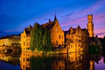 Obraz premium Famous view of Bruges, Belgium