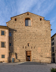 The facade of the Church of the Spirito Santo, or of Sant'Ignazio in the historic center of Pistoia, Tuscany, Italy