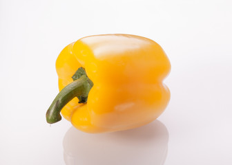yellow pepper on white background