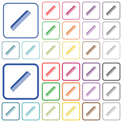 Simple comb outlined flat color icons