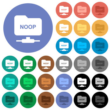 FTP no operation round flat multi colored icons