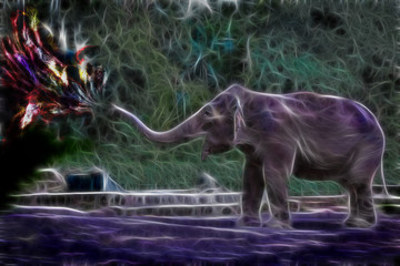 Fractalius, stylized elephant
