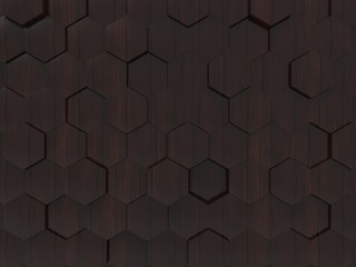 Dark wood honeycomb abstract geometric background