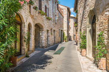 Fototapeta na wymiar The idyllic village of Corciano, near Perugia, in the Umbria region of Italy.