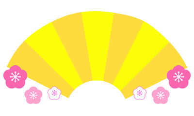 ひな祭り/屏風/フレーム/新春/梅の花