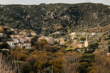 Fototapeta na wymiar Ancient mountain village of Feliceto in Corsica