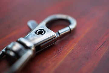 the metallic key chain abandoned in the street