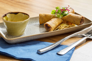 Delicious Asian food, for deliver at home, dinner with family and friends