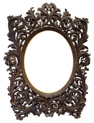 Wooden frame for paintings, mirrors or photo isolated on white background