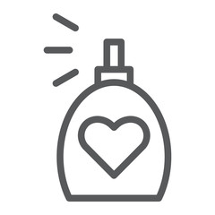 Fragrance line icon, aroma and love, perfume sign, vector graphics, a linear pattern on a white background.