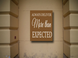  Motivation, poster, quote. Background of the building, detail.