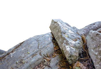 Cliff Rock mountain on white background.