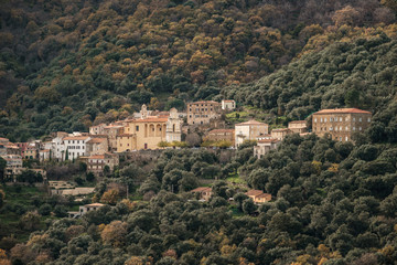 Fototapeta na wymiar Ancient mountain village of Muro in Corsica