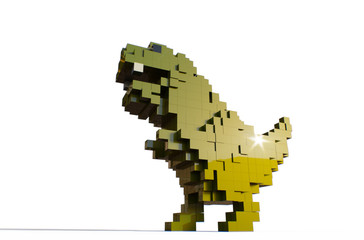 3d Illustraion of T-Rex green dinosaur on white background. 